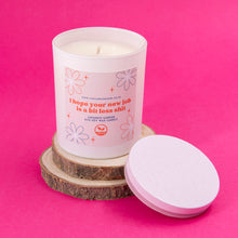 Load image into Gallery viewer, New Job Gift scented candle in white glass Funny New Job Gift