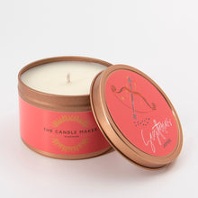 Load image into Gallery viewer, sagittarius zodiac jasmine soy wax candle made in uk london