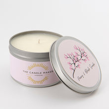 Load image into Gallery viewer, peony & blush suede silver soy wax candle made in london
