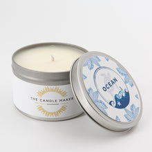 Load image into Gallery viewer, ocean soy wax candle made in the uk silver