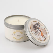 Load image into Gallery viewer, teakwood giraffe soy wax candle silver uk made