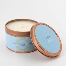 Load image into Gallery viewer, Baby Powder Eco Soy Wax Candle from the candle maker rose gold