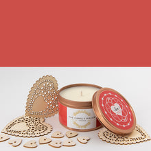 Load image into Gallery viewer, LOVE Valentine&#39;s Day Candle in Sandalwood Vanilla soy wax 
