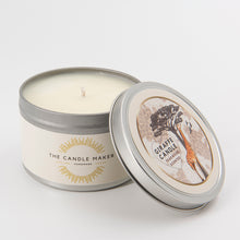 Load image into Gallery viewer, teakwood giraffe soy wax candle silver uk made
