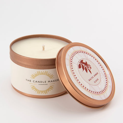 Baltic Amber & Clove scented the candle maker rose gold