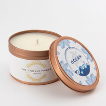 Load image into Gallery viewer, ocean gold soy wax candle made in the uk
