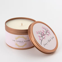 Load image into Gallery viewer, peony &amp; blush suede soy wax candle made in the uk
