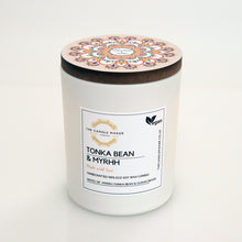 Load image into Gallery viewer, Tonka Bean and Myrrh glass soy candle
